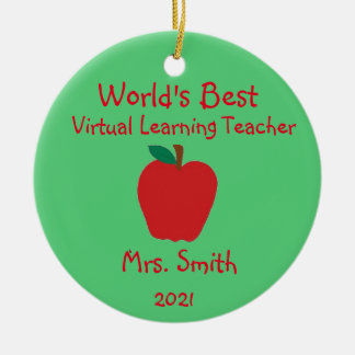 Personalised World's Best Virtual Learning Teacher Ceramic Ornament