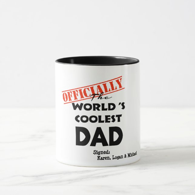 Personalised Worlds Coolest Dad Mug, Custom Father Mug (Center)