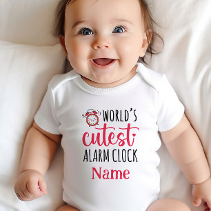 Personalised "World's Cutest Alarm Clock" Baby Bodysuit