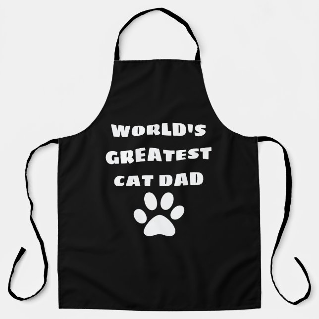 Personalised World's Greatest Cat Dad Custom Text Apron (Front)