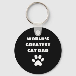 Personalised World's Greatest Cat Dad Custom Text Key Ring