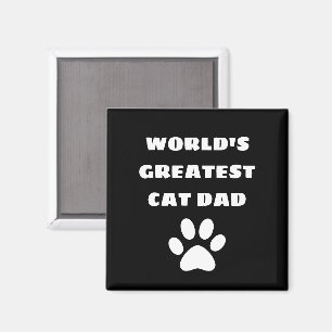 Personalised World's Greatest Cat Dad Custom Text Magnet