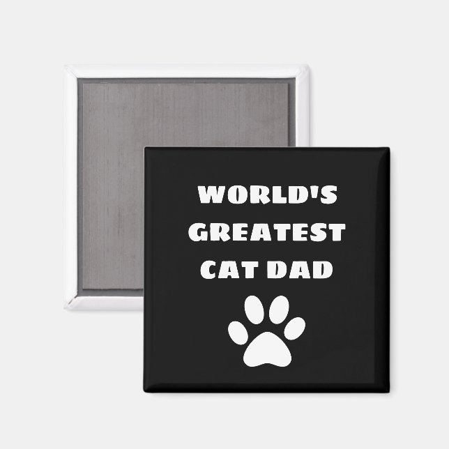 Personalised World's Greatest Cat Dad Custom Text Magnet (Front/Back)