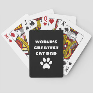 Personalised World's Greatest Cat Dad Custom Text Playing Cards