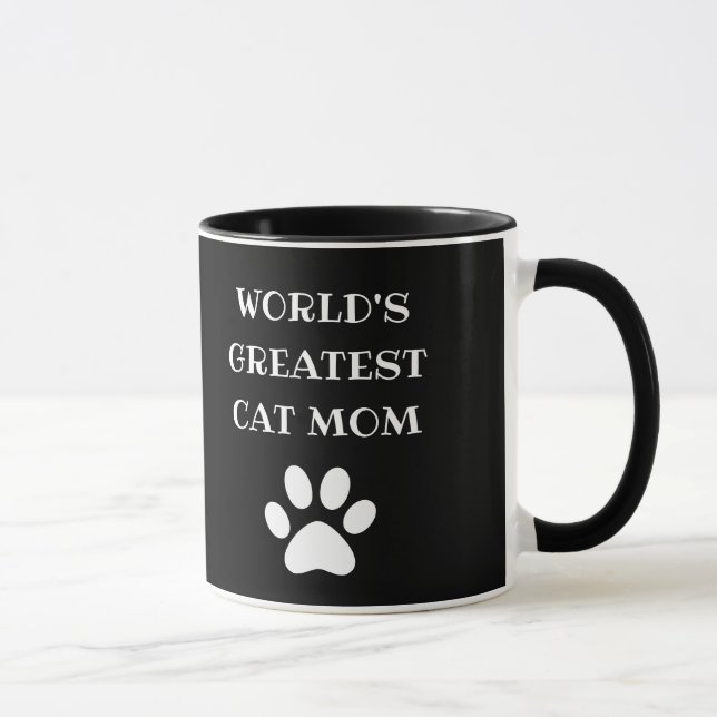 Personalised World's Greatest Cat Mum Custom Text Mug (Right)