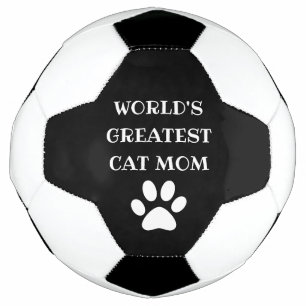 Personalised World's Greatest Cat Mum Custom Text Soccer Ball