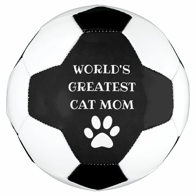 Personalised World's Greatest Cat Mum Custom Text Soccer Ball (Front)