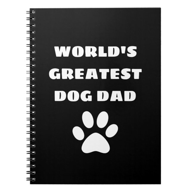 Personalised World's Greatest Dog Dad Custom Text Notebook (Front)