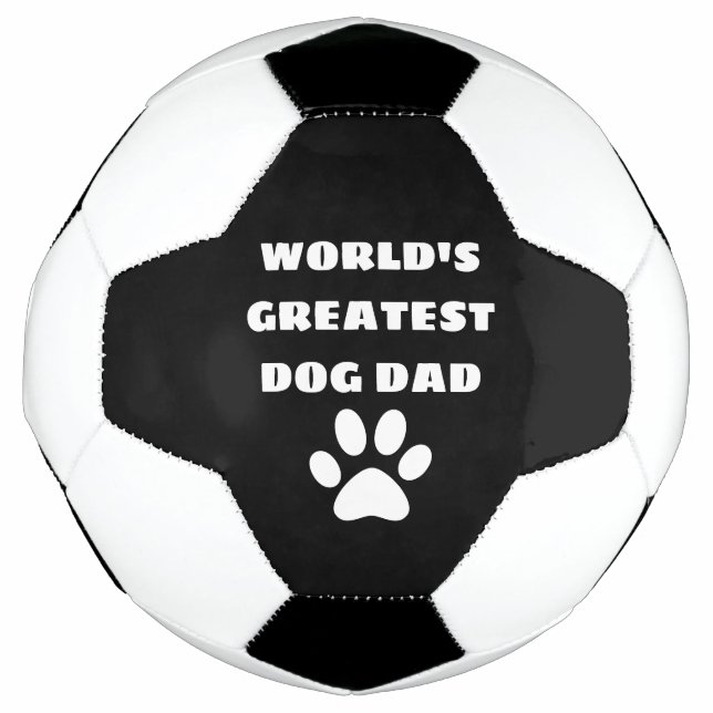 Personalised World's Greatest Dog Dad Custom Text Soccer Ball (Front)