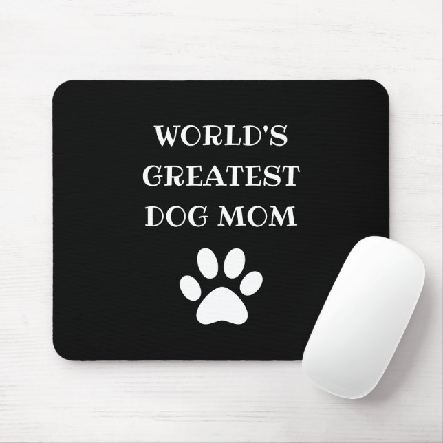 Personalised World's Greatest Dog Mum Custom Text Mouse Pad (With Mouse)