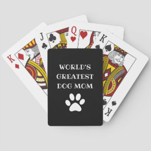 Personalised World's Greatest Dog Mum Custom Text Playing Cards