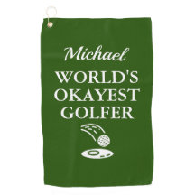 Personalised World's Okayest Golfer Golf Towel