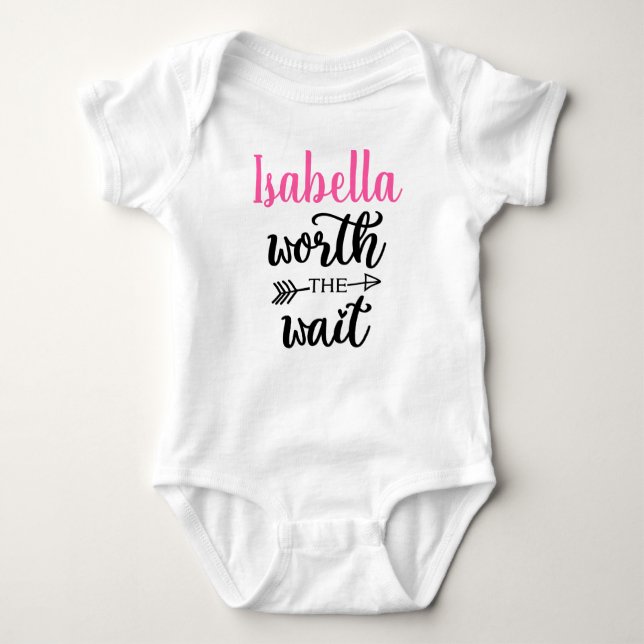 Personalised Worth The Wait Baby Bodysuit (Front)