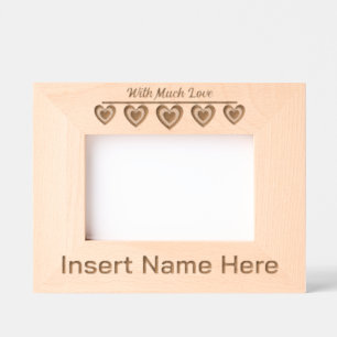 Personalised Woth Much Love, Cute Hearts Art Etched Frames