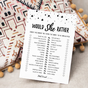 Personalised Would She Rather Bridal Shower Card