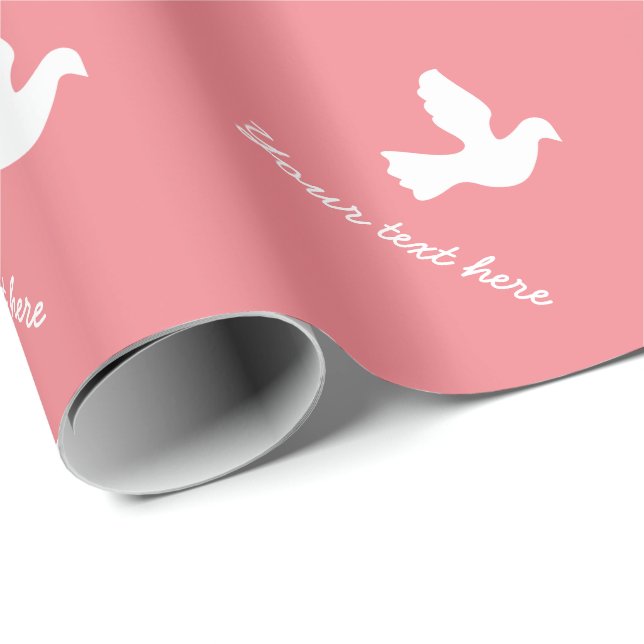 Personalised Wrapping Paper with white doves (Roll Corner)