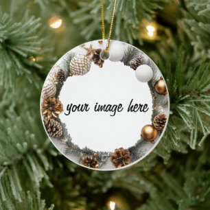 personalised wreath frame ceramic ornament