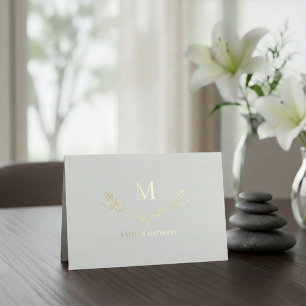 Personalised Wreath Monogram Initial Foil Card