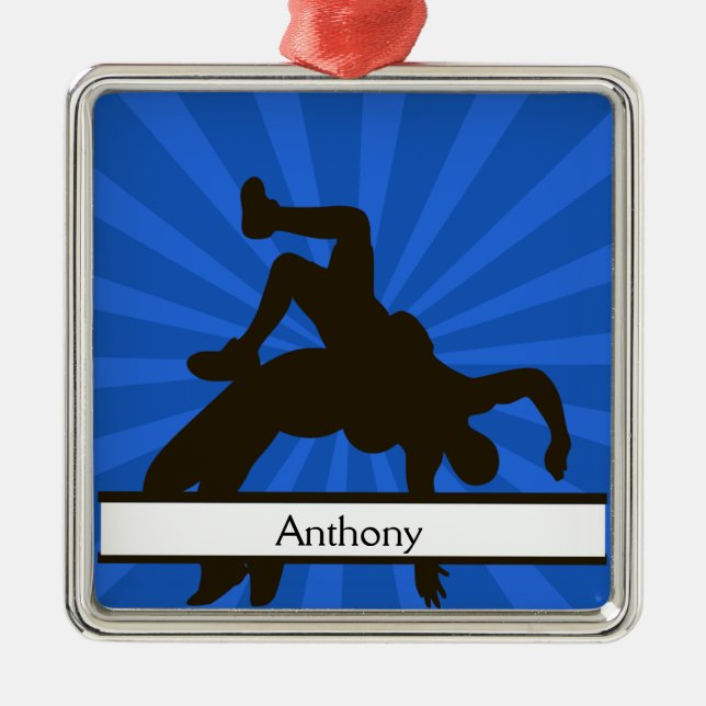 Personalised Wrestling Christmas Ornament (Front)