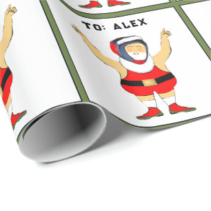 Personalised Wrestling Christmas Wrapping Paper