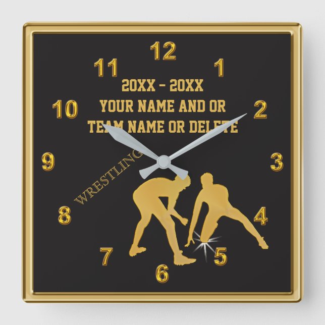 Personalised Wrestling Clocks Your TEXT and COLORS (Front)