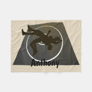 Personalised Wrestling On The Mat Fleece Blanket