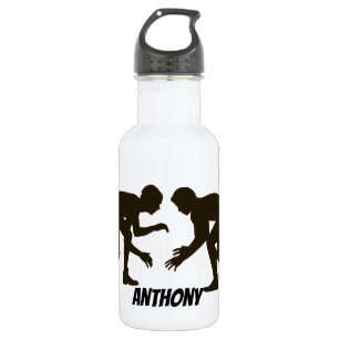 Personalised Wrestling Silhouette Water Bottle
