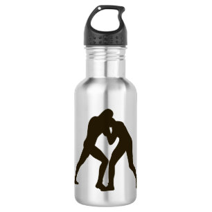 Personalised Wrestling Silhouette Water Bottle