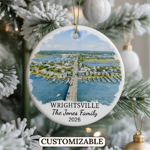 Personalised Wrightsville Ornament, North Carolina Ceramic Ornament