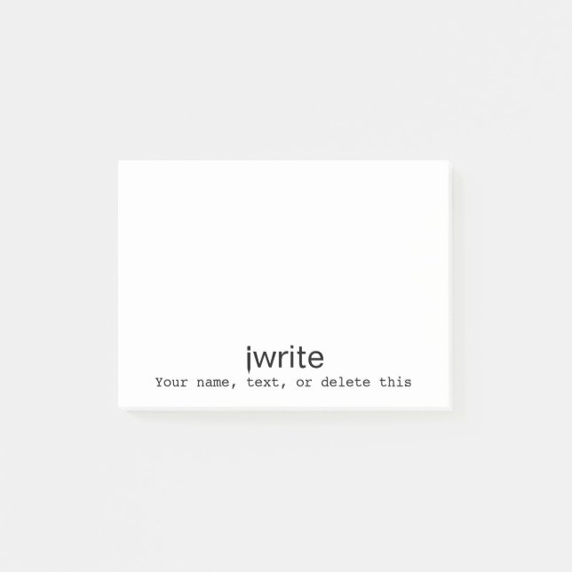 Personalised Writer Gift Memo iwrite Add Colour Post-it Notes (Front)