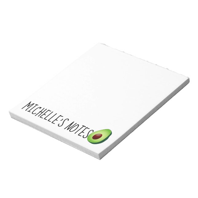 Personalised writing notepads with cute avocado (Rotated)