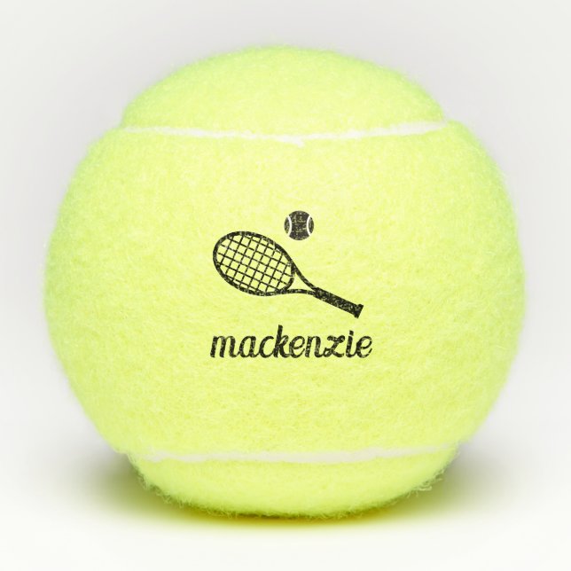 Personalised Writing Script Name Tennis Balls (Front)