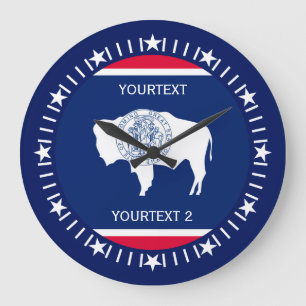 Personalised Wyoming State Flag Design on a Large Clock