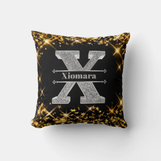 Personalised X Initial Silver Monogram Your Name Cushion