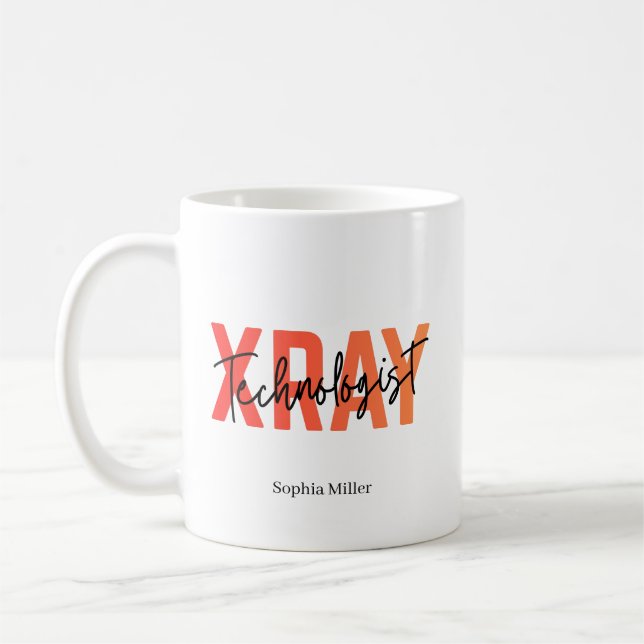 Personalised X Ray Technologist Name Gift Coffee Mug (Left)
