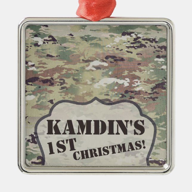 Personalised XMAS Ornament Army OCP Camo Uniform (Front)