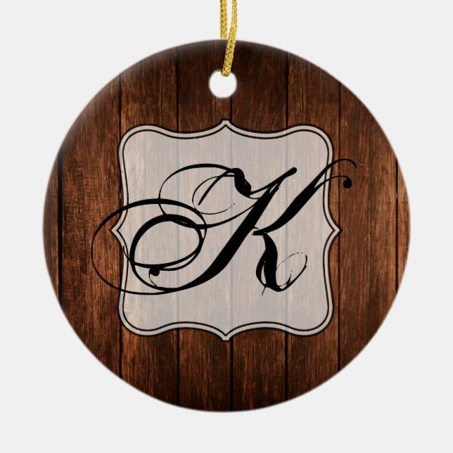 Personalised XMAS Ornament Barn Wood Country Rusti (Front)