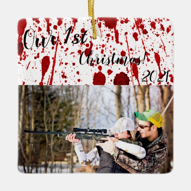 Personalised XMAS Ornament Blood Splatter Vampire (Front)