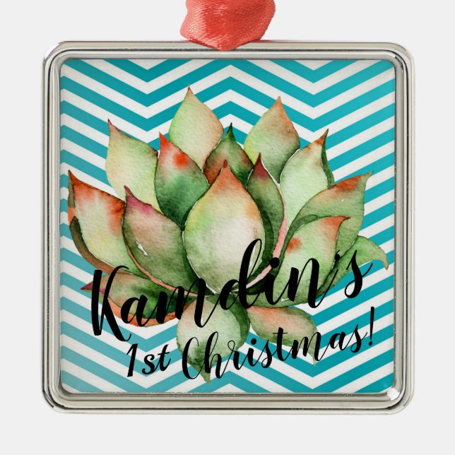 Personalised XMAS Ornament Boho Cacti Cactus Succu (Front)