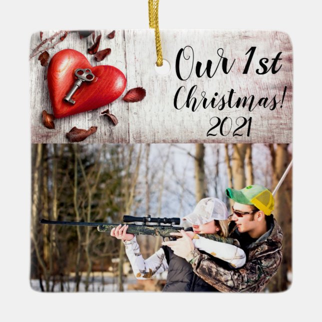 Personalised XMAS Ornament Country Wood Key to my (Front)