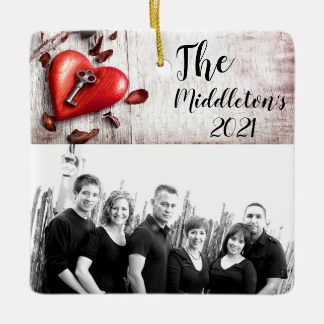 Personalised XMAS Ornament Country Wood Key to my (Front)