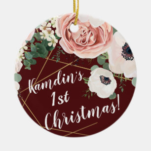 Personalised XMAS Ornament Geometric Garden Wine