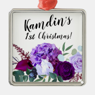 Personalised XMAS Ornament Lavender Hibiscus on