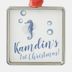 Personalised XMAS Ornament Seahorse Ocean Beach