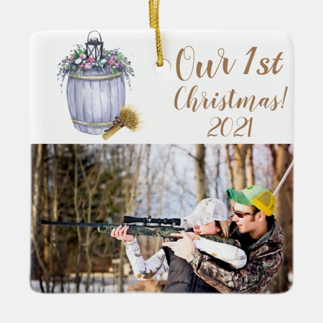 Personalised XMAS Ornament Summer Country Wedding (Front)