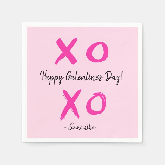 Personalised XOXO - Happy Galentine's Day Cute Napkin (Front)