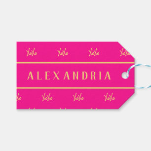 Personalised XOXO Hot Pink Valentine’s Day Gift Tags
