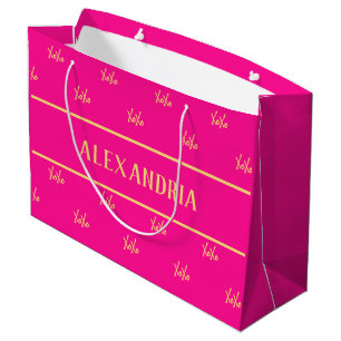 Personalised XOXO Hot Pink Valentine’s Day Large Gift Bag