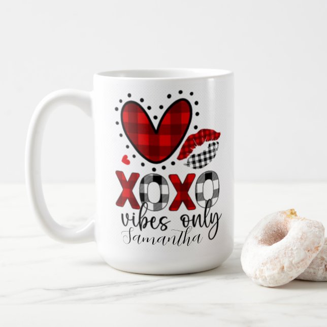 Personalised xoxo only vibes Valentine's day 2024 Coffee Mug (With Donut)
