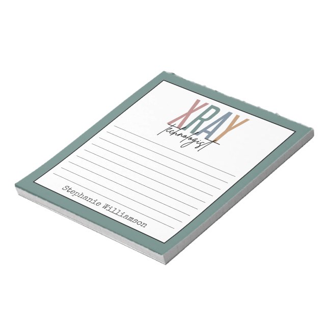 Personalised Xray Tech X-ray Technologist Notepad (Rotated)